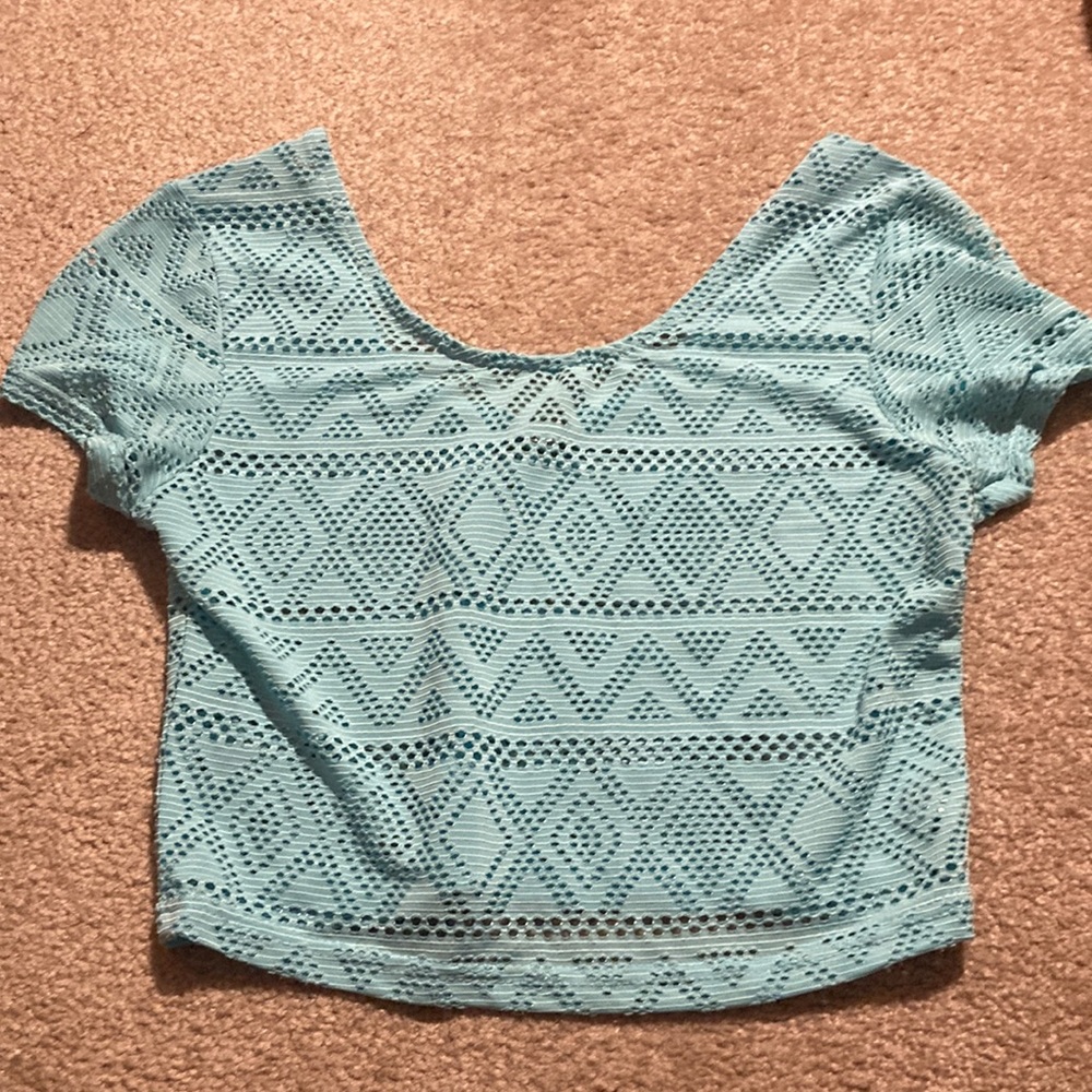 Tiffany blue color crop top